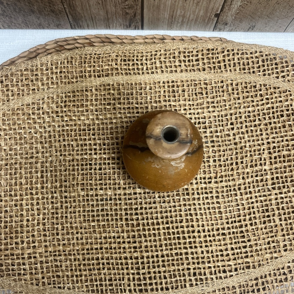 Vintage Small Bud Vase Brown Stoneware Rustic Minimalist Boho Decor - Picture 3 of 5